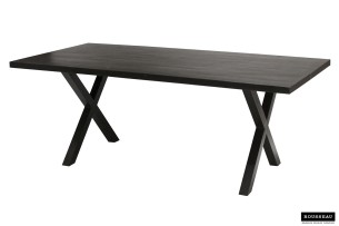 Table 'Elena' 200 cm Rectangulaire Bois de Manguier noir