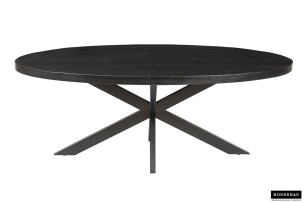 Table 'Alexa' 200 cm Ovale Bois de Manguier noir