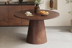 Table 'Tommy' 130 cm Ronde Bois de Manguier Brun
