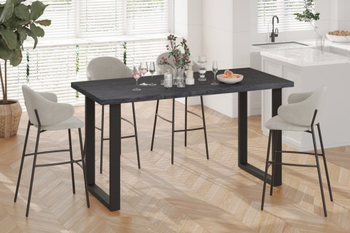 Table de comptoir 'Alexander' 180 cm Décor Brun foncé - H 93 cm