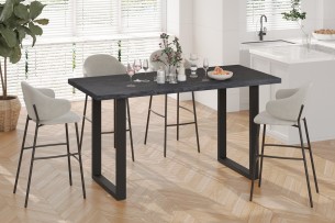 Table de comptoir 'Alexander' 180 cm Décor Brun foncé - H 93 cm