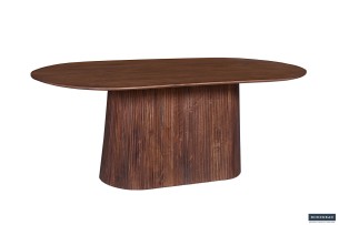 Table 'Miguel' 200 cm Ovale Bois de manguier Brun clair