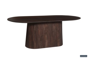 Table 'Miguel' 200 cm Ovale Bois de manguier Brun foncé