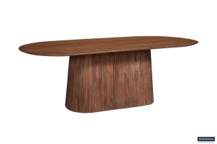 Table 'Miguel' 230 cm Ovale Bois de manguier Brun clair