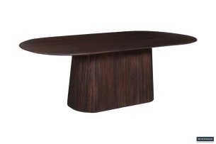 Table 'Miguel' 230 cm Ovale Bois de manguier Brun foncé