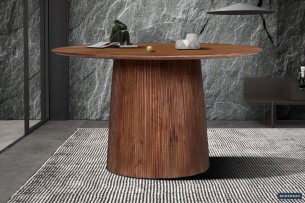 Table 'Miguel' 130 cm Bois de manguier Ronde Brun clair