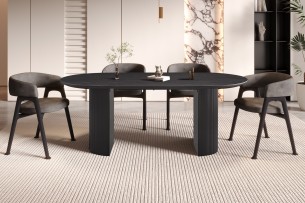 Table 'Lagos' 200 cm Ovale Décor Brun foncé