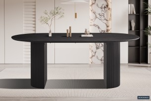 Table 'Lagos' 200 cm Ovale Décor Brun foncé