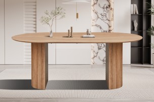 SALE - Table 'Lagos' 200 cm Ovale Décor Chêne Vieilli