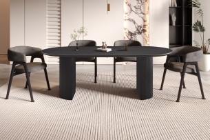 Table 'Lagos' 220 cm Ovale Décor Brun foncé