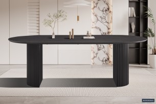 Table 'Lagos' 220 cm Ovale Décor Brun foncé