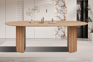 Table 'Lagos' 220 cm Ovale Décor Chêne Vieilli