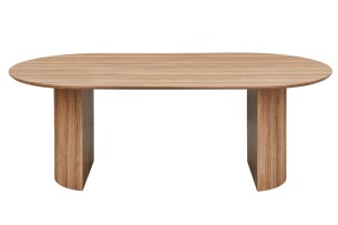 Table 'Lagos' 220 cm Ovale Décor Chêne Vieilli