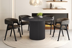 Table 'Lagos' 120 cm Ronde Décor Brun foncé