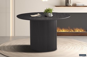 Table 'Lagos' 120 cm Ronde Décor Brun foncé