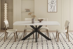 Table 'Apollo' 180 cm Ovale Danoise Pierre Blanc