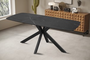 Table 'Apollo' 180 cm Ovale Danoise Pierre Noir