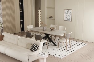 Table 'Apollo' 180 cm Ovale Danoise Pierre Brillant Shakespear Beige