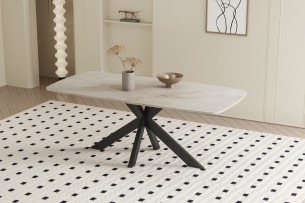 Table 'Apollo' 180 cm Ovale Danoise Pierre Brillant Shakespear Beige