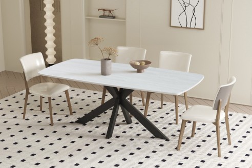Table 'Apollo' 180 cm Ovale Danoise Pierre Baroque Gris