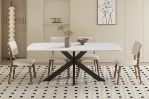 Table 'Apollo' 180 cm Ovale Danoise Pierre Baroque Gris