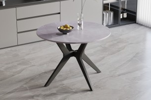 Table 'Apollo' 110 cm Pierre Brillante Ronde Italian Gris