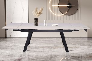 Table extensible 'Hera' 160-240 cm Rectangulaire Pierre Blanc