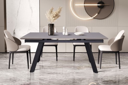 Table extensible 'Hera' 160-240 cm Rectangulaire Pierre Gris