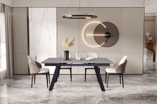 Table extensible 'Hera' 160-240 cm Rectangulaire Pierre Gris