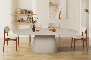 Table 'Tavira' 220 cm Ovale Ciment Beige
