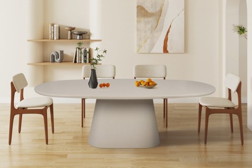 Table 'Tavira' 220 cm Ovale Ciment Beige
