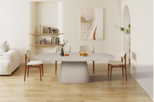 Table 'Tavira' 220 cm Ovale Ciment Beige