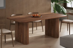 Table 'Jean' 200 cm Ovale Danoise Bois de manguier Brun clair