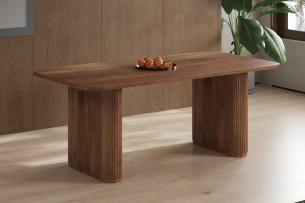 Table 'Jean' 200 cm Ovale Danoise Bois de manguier Brun clair