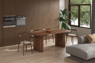 Table 'Jean' 200 cm Ovale Danoise Bois de manguier Brun clair