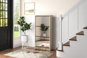Rangement chaus. 'Mex' Mirroir 3 tiroirs Décor Sonoma