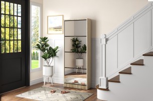 Rangement chaus. 'Mex' Mirroir 4 tiroirs Décor Sonoma