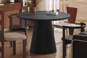 Table 'Miklos' 120 cm Ronde Décor Brun foncé