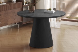 Table 'Miklos' 120 cm Ronde Décor Brun foncé
