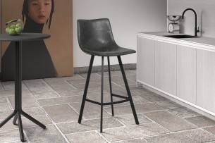 Tabouret de bar 'Ozan' PU Noir