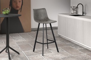 Tabouret de bar 'Ozan' PU Gris