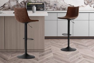 Tabouret de bar 'Trevi' PU Brun