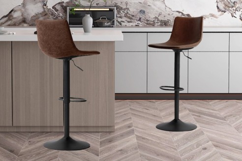 Tabouret de bar 'Trevi' PU Brun
