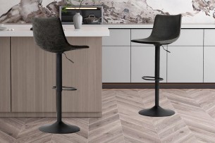 Tabouret de bar 'Trevi' PU Noir