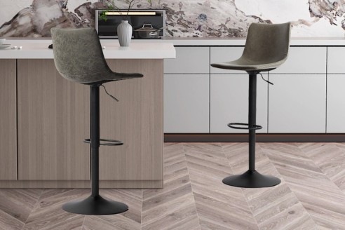 Tabouret de bar 'Trevi' PU Gris