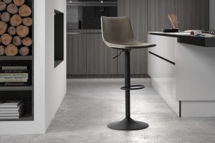 Tabouret de bar 'Trevi' PU Gris
