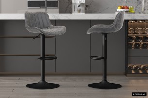 Tabouret de bar 'Fenna' PU Gris