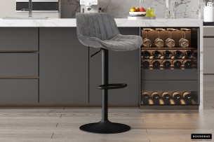 Tabouret de bar 'Fenna' PU Gris