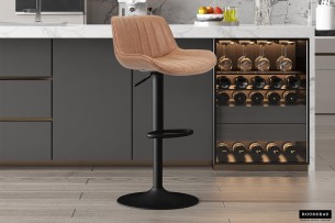 Tabouret de bar 'Fenna' PU Cognac