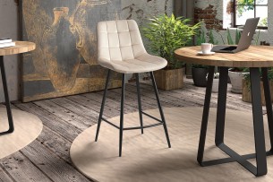 Chaise de comptoir 'Juta' Velours Beige